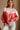 Charlee Red Multi Colorblock Sweatshirt- close up top view
