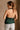 Stevie Hunter Green Satin Tank- close up back view