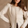 Camille Ivory & Pearl Knit Cardigan- front top view