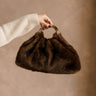 Keala Brown Faux Fur Purse - front view