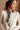 Carmella Ivory Multi Floral Satin Scarf - front view on model