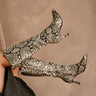 Kaylee Beige Snake Tall Boot- full body frontal side view