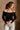 Blakely Black Button-Up Off-The-Shoulder Top- front top view