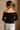 Blakely Black Button-Up Off-The-Shoulder Top- close up back view