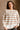 Adalyn Tan & White Stripe Knit Sweater- close up front view