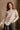 Adalyn Tan & White Stripe Knit Sweater- close up front view