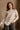 Adalyn Tan & White Stripe Knit Sweater- close up front view