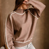 Ember Brown & Cream Knit Sweater- side view