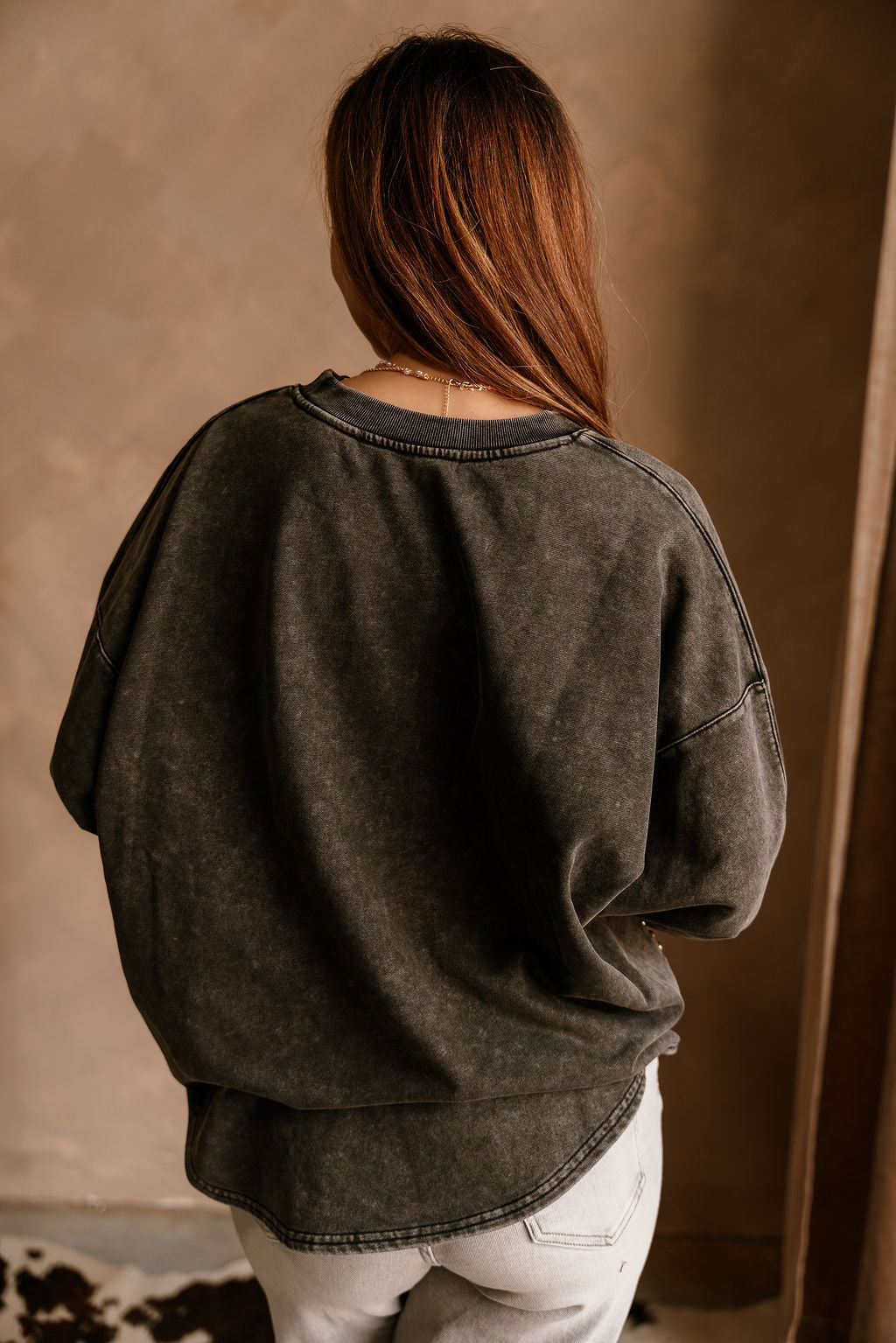 Bailey Washed Black & Studs Sweatshirt- back view