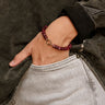 Aria Burgundy Beaded Bracelet - shown on model's wrist