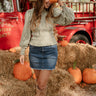 Kennedy Olive Gingham Zip-Up Top- full body view
