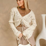 Angelina Cream Crochet Crop Top - Front view