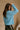 Tillie Blue Mock Neck Sweater - right side view (arm up)