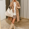 Livie Collared Long Sleeve Coat - Camel - Full body front view