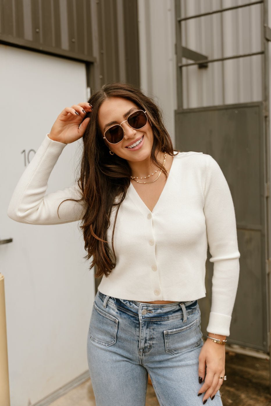 Mandy Cream Long Sleeve Cardigan Lizard Thicket