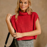 Bianca Red Turtleneck Sleeveless Sweater- front view