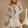 Raelyn Heather Grey Bows Knit Top- front view