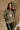 Selah Zip-Up Long Sleeve Knit Sweater- olive- top view