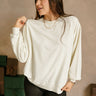 Lyra Washed Cream Pullover- front view