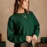 Olivia Dark Green Long Sleeve Sweater - frontal side view