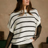 Emelia White & Black Stripe Sweater Vest- frontal side view