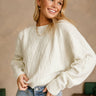 Callen Cream Checkered Sweater - Front view