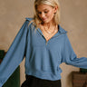 Dakota Blue Butter Soft Quarter-Zip Pullover - close up front view