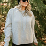 Sloan Heather Grey Hoodie Sweater- top view