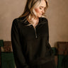 Dakota Black Butter Soft Quarter-Zip Pullover - close front view