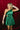 Christina Green Pleated Satin Mini Dress - front view