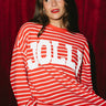 Jolly Red & White Striped Top - front view