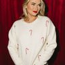 Felicity Cream Candy Cane Sweater - front view