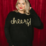 Cheers Black & Gold Round Neck Sweater - Front view