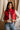 Chantel Red Faux-Leather Puffer Vest- front top view