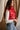Chantel Red Faux-Leather Puffer Vest- close up side view