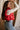 Chantel Red Faux-Leather Puffer Vest- back side view