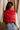 Chantel Red Faux-Leather Puffer Vest- back view