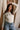 Noelle Cream Christmas Ribbed Top- frontal side top view