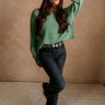 Leila Emerald Green Knit Sweater - full body front view