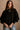 Alaina Black Ribbed Knit Sweater - front view