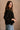 Alaina Black Ribbed Knit Sweater - view of side