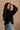 Alaina Black Ribbed Knit Sweater - side view