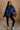Stevie Washed Blue Quarter Zip Pullover - full body front view