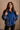 Stevie Washed Blue Quarter Zip Pullover - view of front