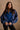 Stevie Washed Blue Quarter Zip Pullover -front view