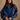 Stevie Washed Blue Quarter Zip Pullover -front view