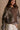 Stevie Washed Brown Quarter Zip Pullover - close up front