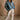 Gia Blue & Brown Quarter Zip Pullover - full body front view
