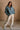 Gia Blue & Brown Quarter Zip Pullover - full body front view