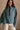Gia Blue & Brown Quarter Zip Pullover - front view (zipped)